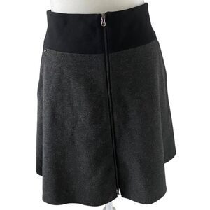 Kenneth Cole Gray Skirt Circle Black Trim Mini Y2K SZ 4